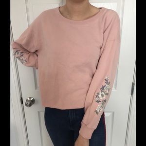 Embroidered Abercrombie and Fitch crop sweatshirt